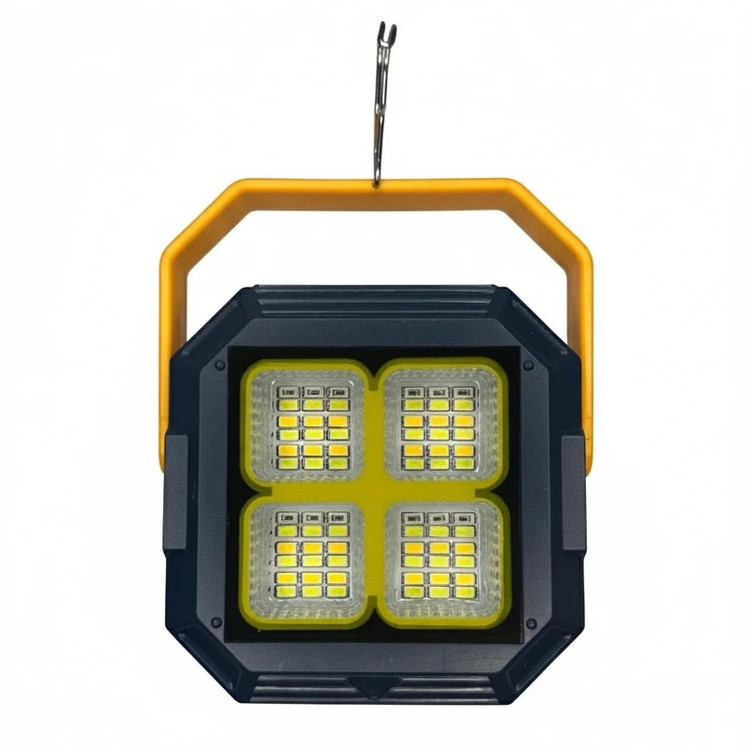 نورافکن دستی شارژی و خورشیدی مدل LED-114 با نور مهتابی و آفتابی