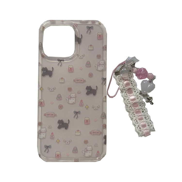 کاور مدل cat & candy مناسب برای گوشی موبایل اپل iphone 15 pro max به همراه آویز